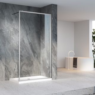 Душевая перегородка Veconi Korato KR-81, 1200x2000, хром, стекло прозрачное